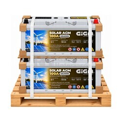 1. 2 Bater�as Solar 12V 100Ah AGM, Banco de Energ�a Fotovoltaica GIGA GN100-AGM