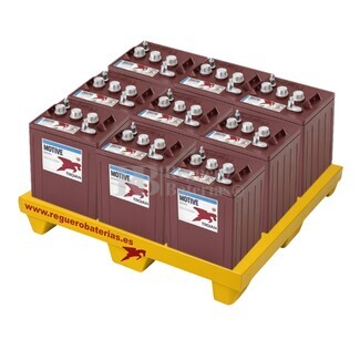 12 Bateras Trojan T-105 6 Voltios 225A C20 en Palet