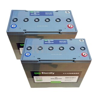 2 Batera Gel traccin ligera 12 Voltios 123 Amperios Eternity G06-12-105