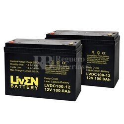 2 Bater�aS 12 voltios 100 amperios LVDC100-12 Ciclo Profundo