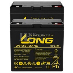 2 Baterías 12 Voltios 24 Amperios Long WP24-12ANE