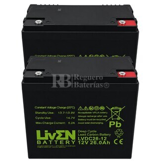 2 Bater�as 12 voltios 26 amperios LVDC26-12 especial movilidad