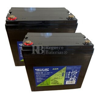 2 Bateras 12 Voltios 68 Amperios HG12-68 para Scooter