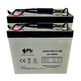2 Bateras 12 Voltios 80 Amperios PBC12-80 Premium Battery