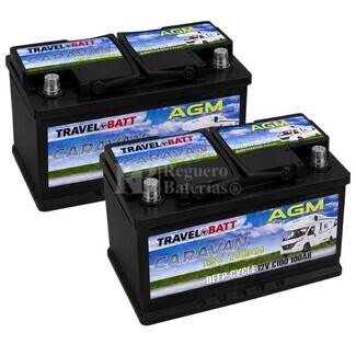 2 Bater�as 12V 100Ah AGM, Rendimiento superior para caravanas y campers