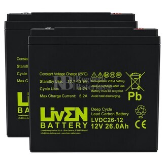 2 Bater�as 12V 26Ah LVDC26-12, Soluci�n ideal para veh�culos de movilidad el�ctrica