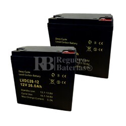 2 Bateras 12V 26Ah LVDC26-12, Solucin ideal para vehculos de movilidad elctrica