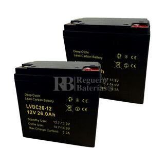 2 Bateras 12V 26Ah LVDC26-12, Solucin ideal para vehculos de movilidad elctrica