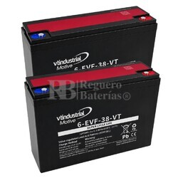 2 Bater�as Apilador El�ctrico 12 Voltios 38 Amperios 6-EVF12-38 Deep Cycle