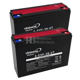 2 Bater�as Apilador El�ctrico 12 Voltios 38 Amperios 6-EVF12-38 Deep Cycle