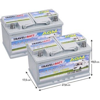 2 Bater�as Camper Caravana 12 Voltios 100 Amperios AGM TCE100AGM