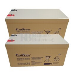 2 Bateras de Gel 12 Voltios 300 Amperios LFP12300D First Power