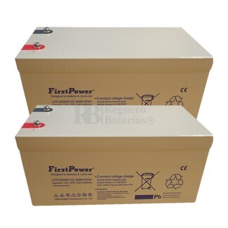 2 Bateras de Gel 12 Voltios 300 Amperios LFP12300D First Power