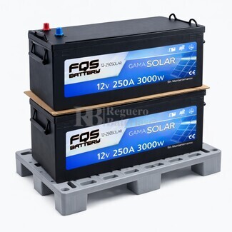 2 bater�as FQS250-12 12V 250Ah sin mantenimiento, Potencia y autonom�a solar