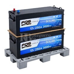  2 bater�as FQS250-12 de 12V 250Ah sin mantenimiento para instalaciones solares