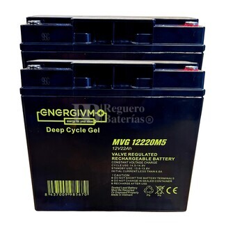 2 bateras Gel 12 Voltios 20 Amperios Deep Cycle MVG12220M5