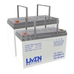 2 Bateras Gel 12 Voltios 90 Amperios LEVG90-12