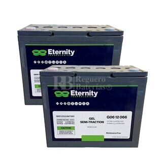 2 Bateras Gel DC G06-12-066 12V 80Ah para energa solar y autoconsumo