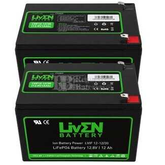 2 Bater�as Litio 12 Voltios 12 Amperios LVIF12-12