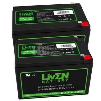 2 Bater�as Litio Bici El�ctrica 12 Voltios 12 Amperios LVIF12-12