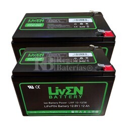 2 Bateras Litio Bici Elctrica 12 Voltios 12 Amperios RBIF12-12