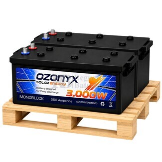 2 Bater�as OZX250.A 12V 250Ah para Sistemas Fotovoltaicos de Ciclo Profundo