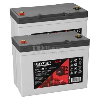 2 Bater�as para Scooter 12 Voltios 75 Amperios HP12-75