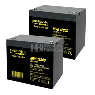 2 Bateras para scooter 12 Voltios 80 Amperios Gel MVG 12800