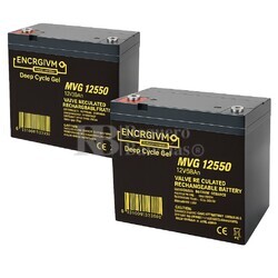 Pack 2 bater�as MVG12550 | Silla Movilidad Gel 12V 55A