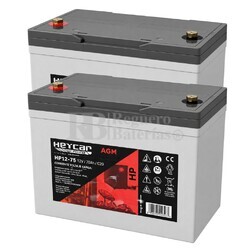 2 Bater�as para transpaleta 12 Voltios 75 Amperios HP12-75