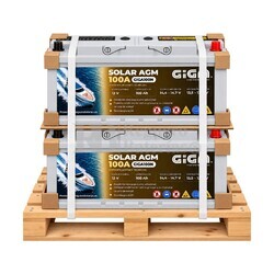 2 Bater�as para Velero 12V 100Ah, Servicio y Arranque GIGA GN100-AGM