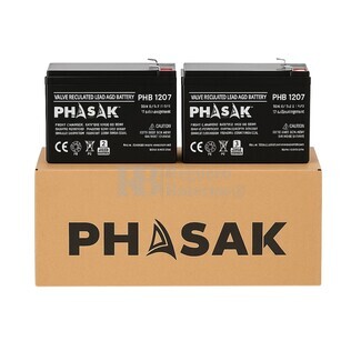 2 Baterias Phasak 12 Voltios 7,2 Amperios PHB-1207