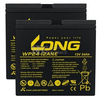 2 Bater�as Scooter 12 Voltios 24 Amperios Long WP24-12ANE