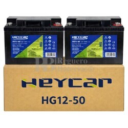 2 Bater�as scooter movilidad 12 Voltios 50 Amperios Gel Heycar HG12-50