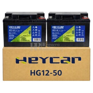 2 Bater�as scooter movilidad 12 Voltios 50 Amperios Gel Heycar HG12-50