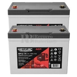 2 Bater�as Silla movilidad 12 Voltios 75 Amperios HP12-75