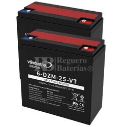 2 bater�as Sillas Movilidad 12 Voltios 25 Amperios Gel Agm Ciclo Profundo 6dzm25