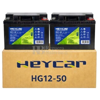 Pack 2 bater�as HG12-50 | Gel silla movilidad 12V 50A