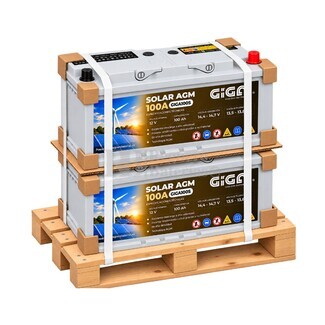 2 Bater�as Solar 12V 100Ah AGM, Acumulaci�n Fotovoltaica GIGA GN100-AGM