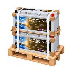 2 Bater�as Solar 12V 100Ah AGM, Acumuladores sin Mantenimiento GIGA GN100-AGM
