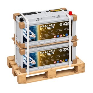 2 Bater�as Solar N�utica 12V 100Ah, Servicio a Bordo GIGA GN100-AGM