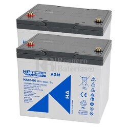 2 Bater�as Transpaleta 12 Voltios 80 Amperios HA12-80