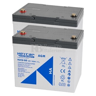 2 Bater�as Transpaleta 12 Voltios 80 Amperios HA12-80
