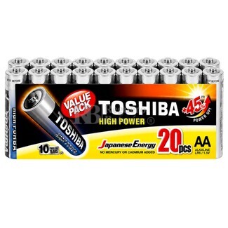 20 Pilas AA alcalinas alta potencia Toshiba LR6GCP MP-20