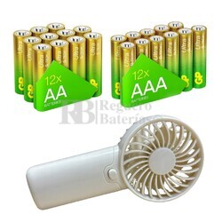 24 Pilas Alcalinas GP Ultra G-Tech, obsequio Ventilador