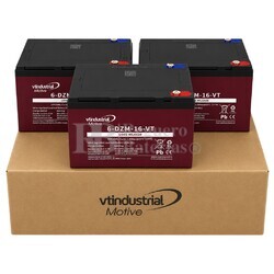 3 bater�as 12 Voltios 16 Amperios Veh�culos El�ctricos VT 6DZM16