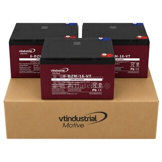 3 bater�as 12 Voltios 16 Amperios Veh�culos El�ctricos VT 6DZM16