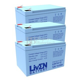 3 bateras Patn Ecoxtrem 12 voltios 14 amperios LEV14-12