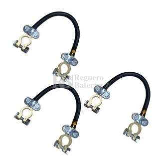 3 Cables conexin puente bateras 20 cms borne automocin AP