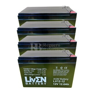 4 baterías 12 Amperios 12 Voltios LV12-12